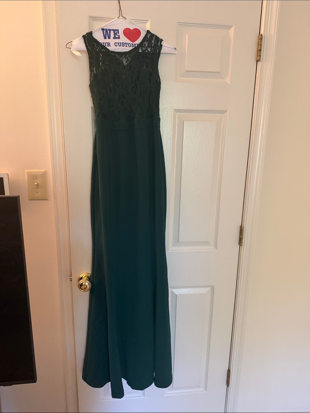Lulu's Deep Teal Lace Bodice Maxi Dress